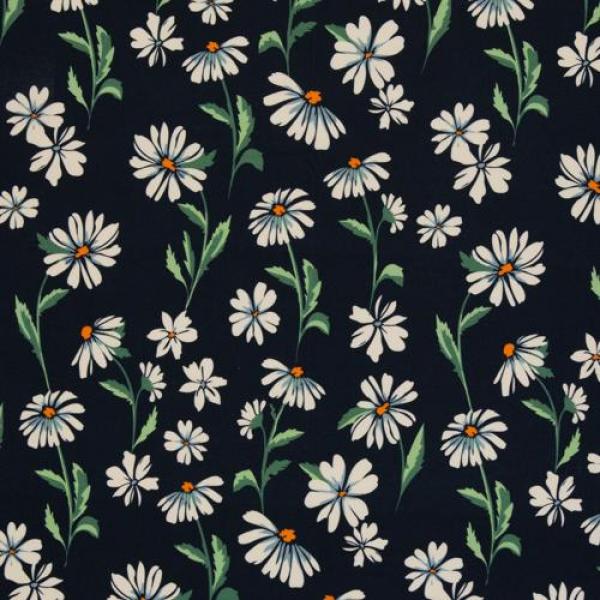Viskosejersey Margeritenblüten